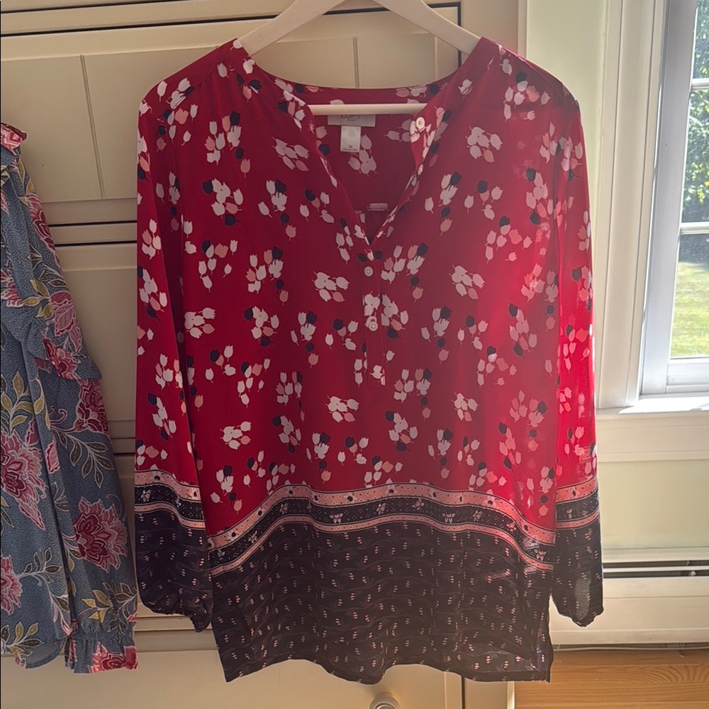 Bundled 2 LOFT Graphic Blouses Long Sleeves.  ALL OFFERS WILL BE CONSIDERED.